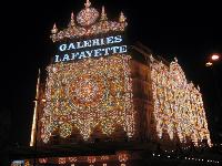 The lit up Galleries Lafayette